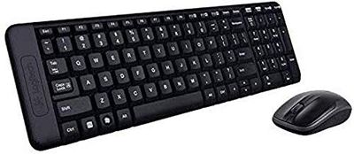 Logitech MK220 Combo Tastiera e Mouse Wireless Compatti per Windows, Layout Portoghese QWERTY - Nero