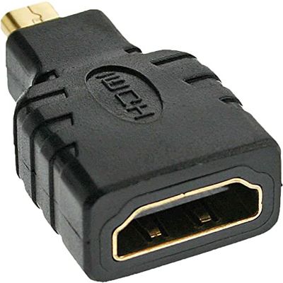 InLine 17690D HDMI-adapter, HDMI A-bus naar Micro HDMI D-stekker, 4K/60Hz compatibel, vergulde contacten