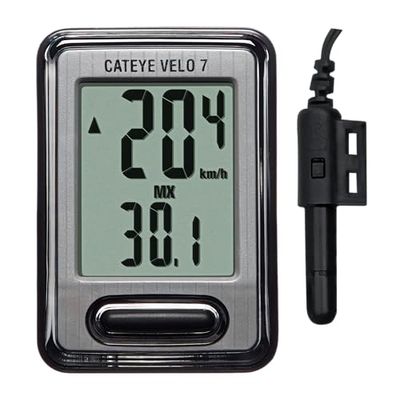 Cateye Velo 7 Accountkilometers, volwassen unisex, zwarte, unieke maat