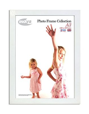 Inov8 British Made Real Wood Picture/Photo Frame A3 (42x29cm) - Auckland 20mm Pine White