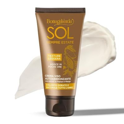 Bottega Verde, SOL zawsze lato - samoopalający krem do twarzy z ekstraktami Papaya i Mango (50 ml) - złoty i naturalny kolor przez cały rok