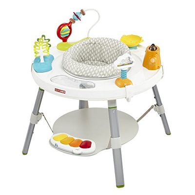 Skip Hop Table d'Activités Évolutive et Rebond - Bébé 4 Mois et plus - Jeu d'Éveil pour Apprendre à Marcher - Siège Rotatif 360° Rebondissant, + de 25 Activités - Boucles pour Attacher Jouets