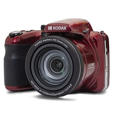 KODAK Pixpro Astro Zoom AZ425 Digitale camera Bridge 42 x optische zoom 24 mm groothoek 20 megapixels LCD 3 Full HD 1080p Li ion batterij rood