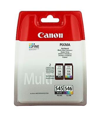 Canon PG-545 CL-546 VALUE Pack de 2 cartouches (Noir Couleur) Certifié Canon (Plastique Obsolète 2018 Sécurisé)