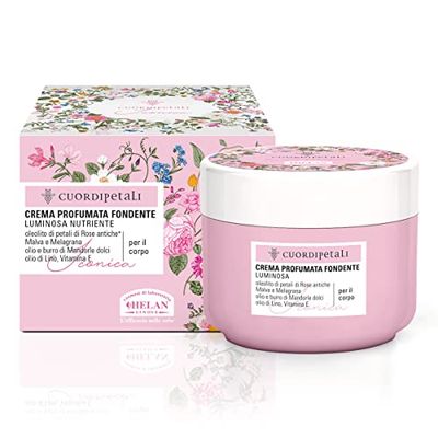 Helan Cuor di Petali - Nourishing, Scented Body Cream with Vitamin E, Sweet Almond Oil, Ancient Rose Petals - Non-Greasy, Melting, Gentle Moisturiser with Softening, Silky Effect - Made in Italy 200ml