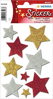 Herma 6528 Sticker Magic Stelle colorate, glitterate