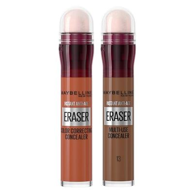 Maybelline New York Instant Eraser, Colour Correcting Concealer Duo, Counteracts Redness, for a Natural Soft-Focus Finish, Dermatologist Tested & Suitable for Sensitive Skin, (Cocoa + Orange)