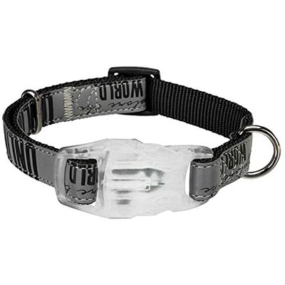Explore Esplora collare con lampeggiatore, S-M: 30-45 cm/20 mm, nero/riflettente