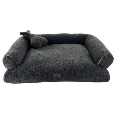 Nobby Sofá Confort JELLA, con Juguete Gris Oscuro (Largo x Ancho x Alto): 90 x 67 x 20 cm