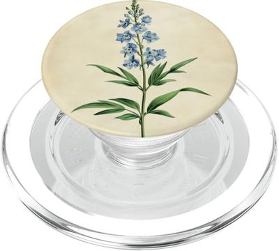 Delphinium Floral Vintage Científica Ilustración Flor PopSockets PopGrip para MagSafe