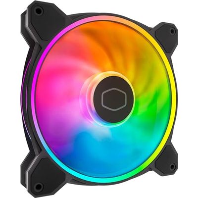 Cooler Master MasterFan MF140 Halo² ARGB - Case en koel-ventilator, 2 adresseerbare RGB-ringen, spiraalgroeflager, verbeterde driver-IC & Air Balance ventilatorbladen met vastloopbescherming- 140 mm