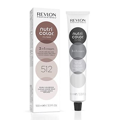 Revlon Professional Nutri Color Filters, Maschera Colorante per Capelli 3 in 1, Colore;Trattamento e Luminosità Intensi, Pearly Ash Brown 512, 100 ml