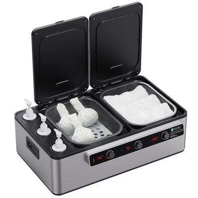Master Massage Professional Electric 2 in 1 Massage Stone Heater & 3 Bottle Massage Oil/Lotion/Gel Heater-Digital Hot Stone Massage Oil Warmer for Massage