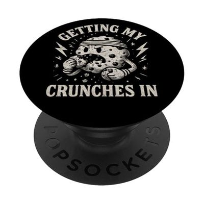 Getting My Crunches In Gym Workout Funny Cookie PopSockets Adhesive PopGrip