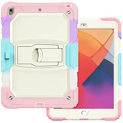 iPad mini4/5 con supporto, durevole, ibrido, resistente agli urti, resistente, custodia protettiva in silicone per tre tavoli per bambini (Matcha Green)