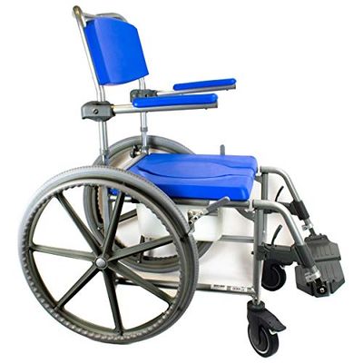 Days, Fauteuil de Douche Roulant, Cadre en Aluminium Robuste, deux Roulettes avec Freins, Accoudoirs Relevables, pour Personnes Âgées ou Handicapées, Utilisation Dans la Salle de Bain