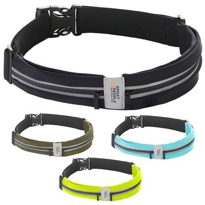 Löpbälte USA patenterad – påse för löpare bästa fitnessutrustning för handsfree träning fristående reflekterande midjeväska telefonhållare män, kvinnor, barn löpning tillbehör