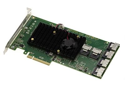 KALEA-INFORMATIQUE Carte contrôleur PCIe 2.0 SAS et SATA 6GB 24 Ports internes. Modèle OEM SAS 2008 + SAS 2X36