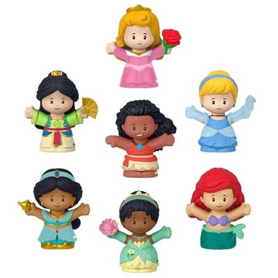 Fisher-Price Coffret Little People et Assortiment de 7 Figurines Disney Princesses pour Les Tout-Petits et Les Bambins, Jeu d’Imitation, Jouet d'Éveil, Dès 18 Mois, HJW75