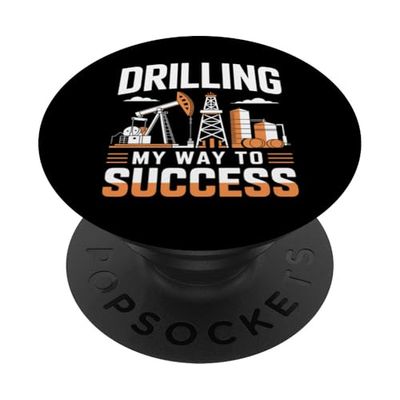 Perforando mi camino hacia el éxito Oilfield Roughneck Oil Rig Worker PopSockets PopGrip Adhesivo