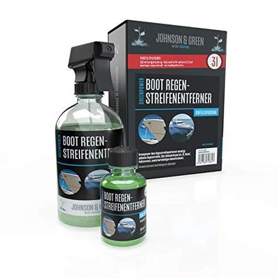 Greenpower Boot Regenstripverwijderaar, voordeelverpakking voor maximaal 3 liter, lost grijze sluier, vogelpoep, waterranden en nog veel meer, milieuvriendelijke bootreiniger
