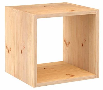 ASTIGARRAGA KIT LINE Modulaire boekenkast, 1 kubus Dinamic, massief grenenhout, 36,2 x 36,2 x 33 cm