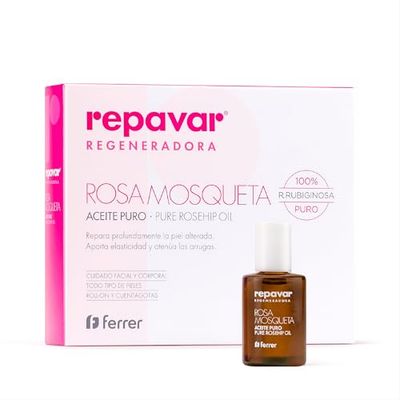 Pure Rosehip Oil 15 ml - 100% Rose Rubiginosa by REPAVAR, Pure Rosehip Oil. Extremely Regenerative For Scars And Wrinkles. EFFECTIVE anti-inflammatory, anti-aging, antioxidant