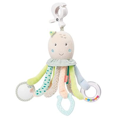 Fehn Pieuvre d’Activités - Jouet pour Saisir, Découvrir et Développer le Toucher, lit et siège bébé - Jouet anneau de dentition pour bébés et enfants de plus de 0 mois.