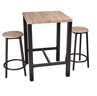 Urban Living "DOCK" BARTAFEL MET 2 KRUKJES 60X60XH86CM EN 30X30XH62CM