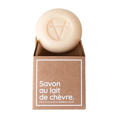 Soin Amalthée - Savon/Soin au lait de chèvre bio - Fabriqué en France et très efficace pour tous problèmes de peau, acné, eczéma, psoriasis - Parfum Thé - 100gr