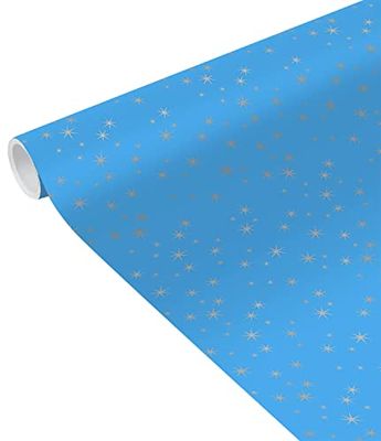 Clairefontaine 231621UNICEFC – een spoel UNICEF Tiny Rolls cadeaupapier, 5 x 0,35 m (speciaal kleine breedte), 80 g, zilveren sterren