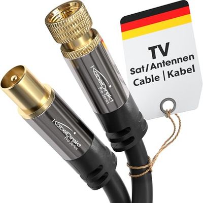 KabelDirekt Cabo de 5 m TV SAT (75 Ohm, HDTV, conector F para conector coaxial, cabo coaxial suporta HDTV, DVB-T2, DVB-C, DVB-S, TV e rádio) PRO Series