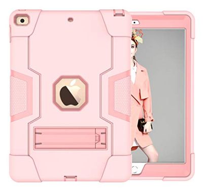 iPad 11" (2018/2020/2021/) iPad Air4 10.9 (2020)/iPad Air5 10.9 (custodia di produzione 2022 con cavalletto, ammortizzatore pesante resistente, custodia protettiva rigida ibrida a tre strati. Oro rosa