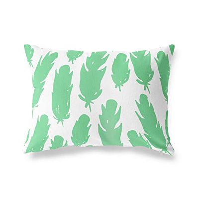 BonaMaison Fundas para Cojínes, Verde Petróleo-Blanco Funda de Almohada para Sofá Coche Silla Oficina Cama Decorativa Moderna Decoración del Hogar, 45x60 Cm - Diseñado y Fabricado en Turquía