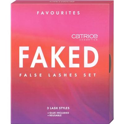 Catrice Faked False Lashes Set 01, ciglia finte, nero, senza particelle di microplastica, senza nanoparticelle, senza profumo, senza olio, confezione da 1 (3 paio)