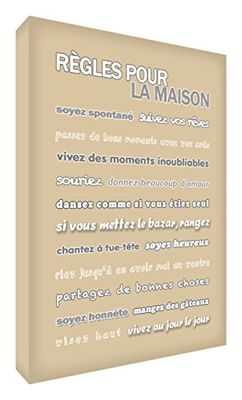 Feel Good Art Bloc Décoratif Règles pour la Maison Beige 21 X 14 X 2 cm