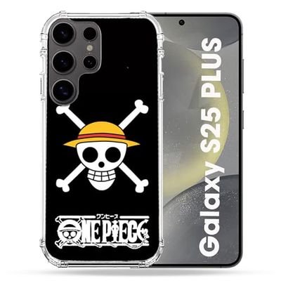 Cokitec Cover rinforzata per Samsung Galaxy S25 Plus Manga One Piece con teschio