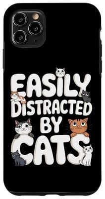 Easily Distracted By Cats Feline Fan Case for iPhone 11 Pro Max