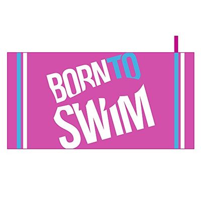 BornToSwim Asciugamano da bagno in microfibra Soft Towel Rosa con logo Born To Swim 70 x 140 cm