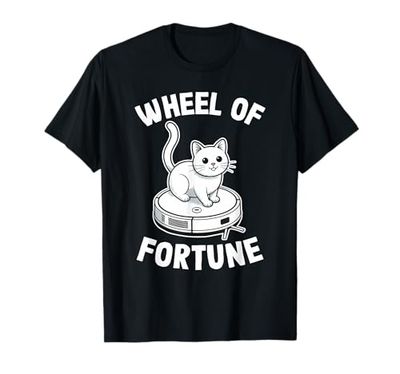 Wheel of Fortune Robot Vacuum Cleaner Funny Cat T-Shirt