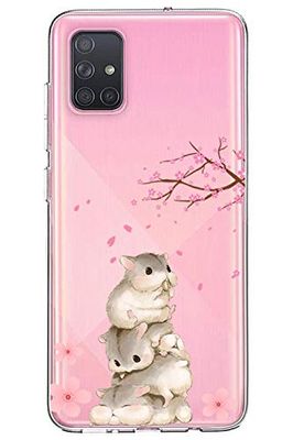 Suhctup Case Compatible con Samsung Galaxy A51/M40S Funda Silicona Transparente Dibujos Diseño TPU Bumper Crystal Ultra Slim Antigolpes Protection Cárcasa Cover para Samsung Galaxy A51/M40S,Flor 1