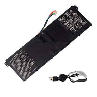 amsahr AC14B7K-05 ersättningsbatteri för ACER AC14B7K, Swift 3 SF315-41, Spin 5 SP515-51GN, 5 SP515-51GN-80A3 - Inkluderar mini optisk mus ()