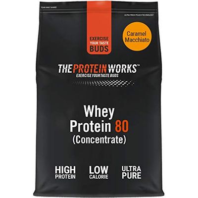 The Protein Works Whey Protein 80 (Concentrate) Shake Powder, Caramel Macchiato, 2 kg