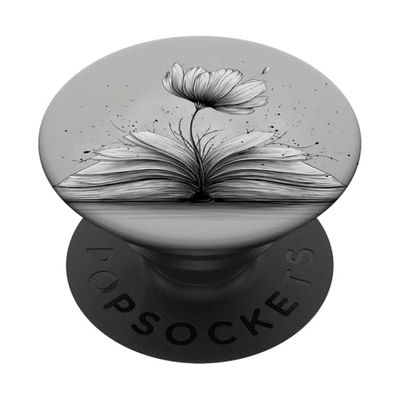 Libros y flores: Bookish floral || Leer y florecer: Amante de los libros PopSockets PopGrip Adhesivo
