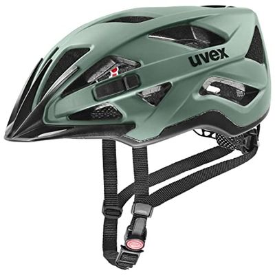 uvex active cc - veilige allround-helm voor dames en heren - individueel passysteem - uitbreidbaar met led-licht - moss green-black - 52-57 cm