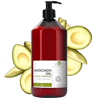 B.O.T cosmetic & wellness - Huile d'Avocat Bio 100% Naturelle | Soin Anti-Âge Végétale | Réduit les Rides | Fortifie et Embellit les Cheveux | Certifiée Biologique par BDIH - 1000 ml
