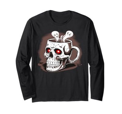 Tazza da caffè con teschio, death deaf gotico Maglia a Manica