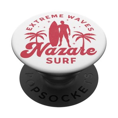 Nazaré Extreme Wave Surf Surf en Portugal Hombres Surfista PopSockets PopGrip Adhesivo