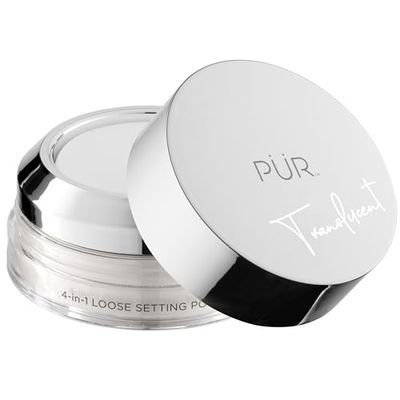 PUR Cosmetics 4-in-1 Loose Setting Powder - Lightweight Formula - Helps Smooth and Refine Skin Texture - Infused with Green Tea, Ginseng, and Vitamin B - Easy for Touch-Ups - Translucent - 0.3 oz
