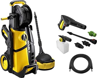 Lavor Hidrolimpiadora de Alta Presión LVR4 PLUS 160 WPS con Programas de Lavado, Enrollador de Manguera y Limpiador de Suelos, Presión max 160 bar, Caudal max 510 litros por hora, Motor 2500 Watt